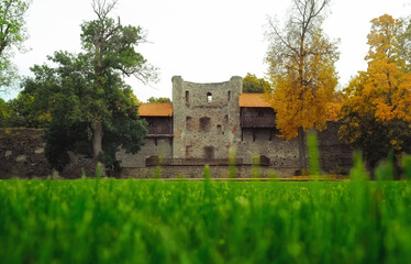 autumn castle landscape in haapsalu. Estonia