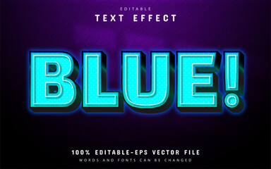 Blue shiny 3d text effect editable