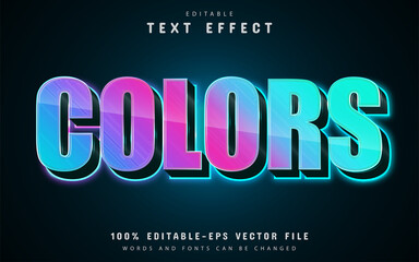 Color glowing text effect editable