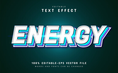 Obraz premium Energy glow 3d text effect editable