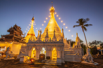 The old beautiful Buddhism temple  in Mae Hong son province, Thailand.