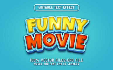 funny movie cartoon style text effect. editable text effect premium vectors