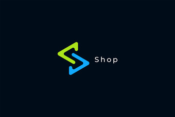 Letter S creative minimal coding modern technological business logo