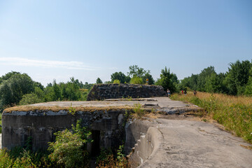 A 19th century gun position of the "Shanetz" coastal fort on Kotlin Island in the Gulf of Finland