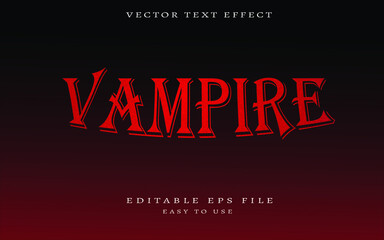 Editable red vampire text effect with blood and sponge texture