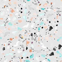 Terrazzo Texture Vector. Flooring Seamless Pattern