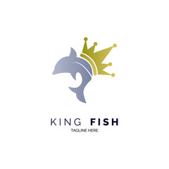 king fish logo icon template design for brand or company and other
