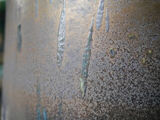 Close-up of the beautiful texture of ceramics, painted in different colors.