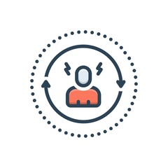 Color illustration icon for continually