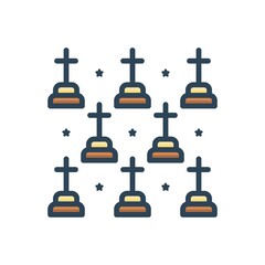 Color illustration icon for mortality