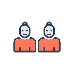 Color illustration icon for alike