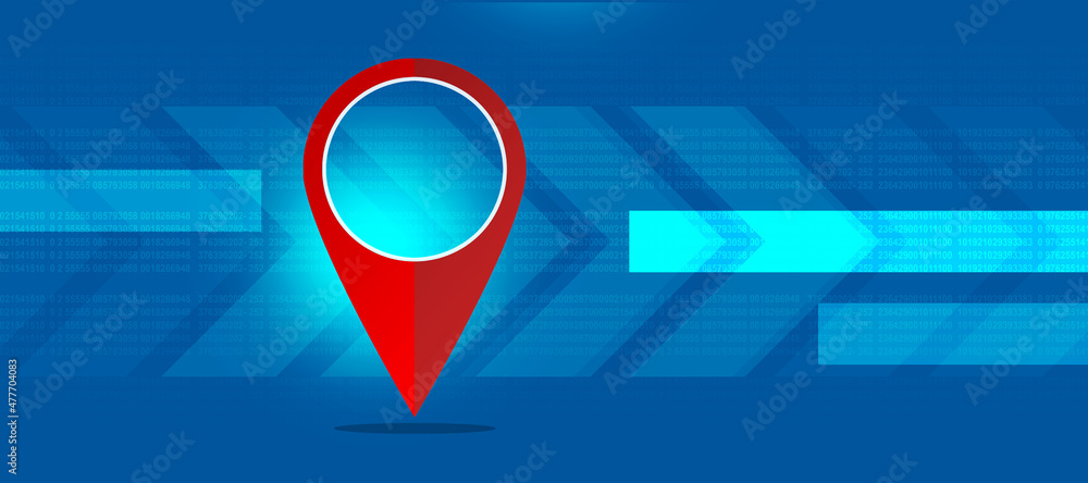 Poster 2d rendering red map pointer