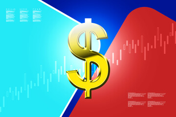 3d rendering usd Dollar symbol 
