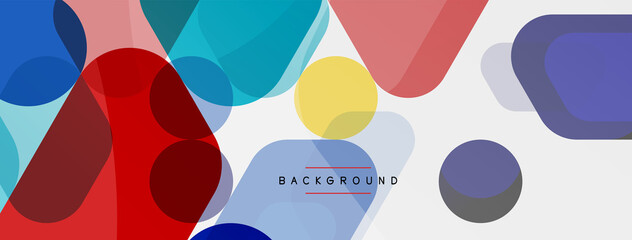 Color bubbles and rounded geometric shapes on white. Vector geometric minimal abstract background for wallpaper, banner, background, landing page