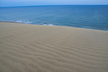 鳥取砂丘, 海岸, 砂丘, 風景, 水平線, 海, 空, 波, 雲, 青, 砂