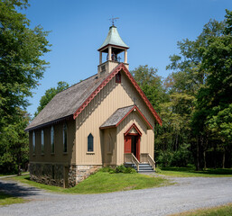 Historic Country Church with Steeple