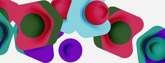 Color arrow shapes on white backdrop. Minimal geometric abstract background. Vector illustration for wallpaper banner background or landing page