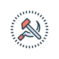 Color illustration icon for communist