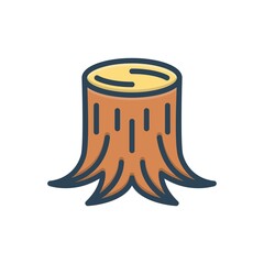 Color illustration icon for logging
