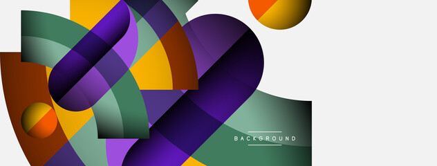 Trendy shapes, color minimal design composition, lines and shadows for wallpaper banner background or landing page