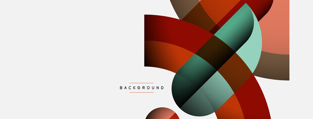 Geometric abstract background. Round shapes, circles, lines composition for wallpaper banner background or landing page