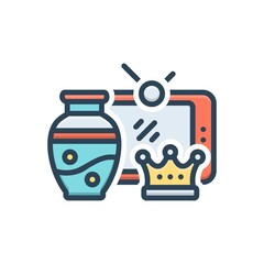 Color illustration icon for collectible