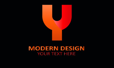 Alphabet y modern shape abstract monogram vector logo template