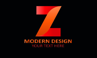 Alphabet z modern shape abstract monogram vector logo template
