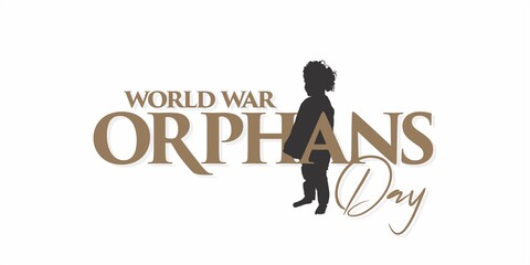 Creative Banner Design for World War Orphans Day. Welfare Campaign for World War Orphans Day. Editable Illustration of Orphan. - obrazy, fototapety, plakaty