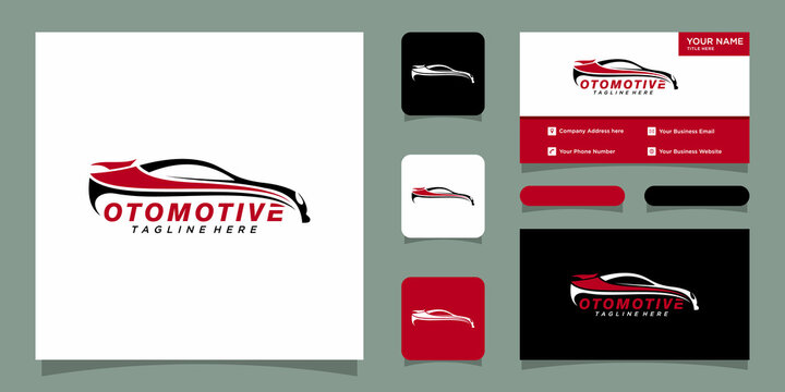 Speed auto car logo template vector icon with business card design template