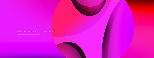 Creative geometric wallpaper. Minimal abstract background. Circle and wave composition vector illustration for wallpaper banner background or landing page