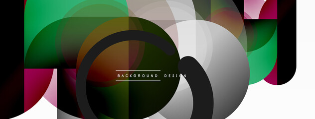 Obraz premium Round triangle shapes lines and circles. Geometric vector illustration for wallpaper banner background or landing page