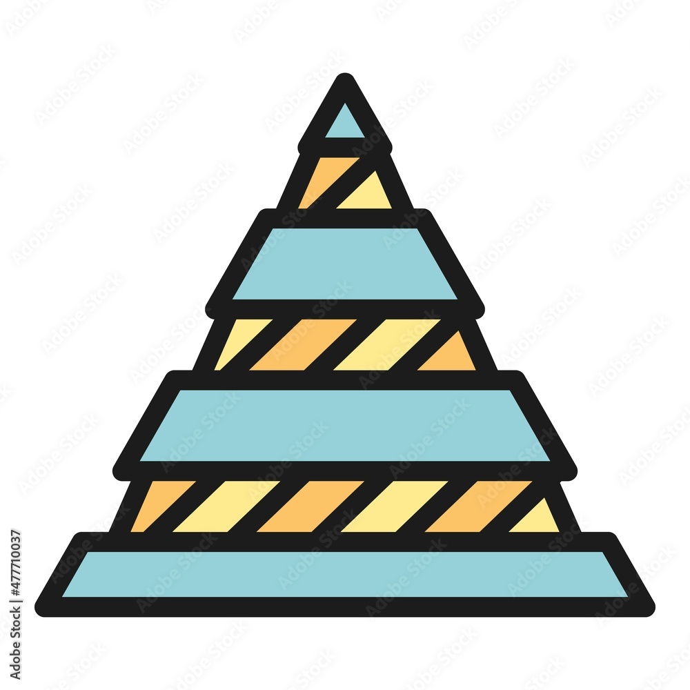 Poster hierarchy pyramid icon. outline hierarchy pyramid vector icon color flat isolated
