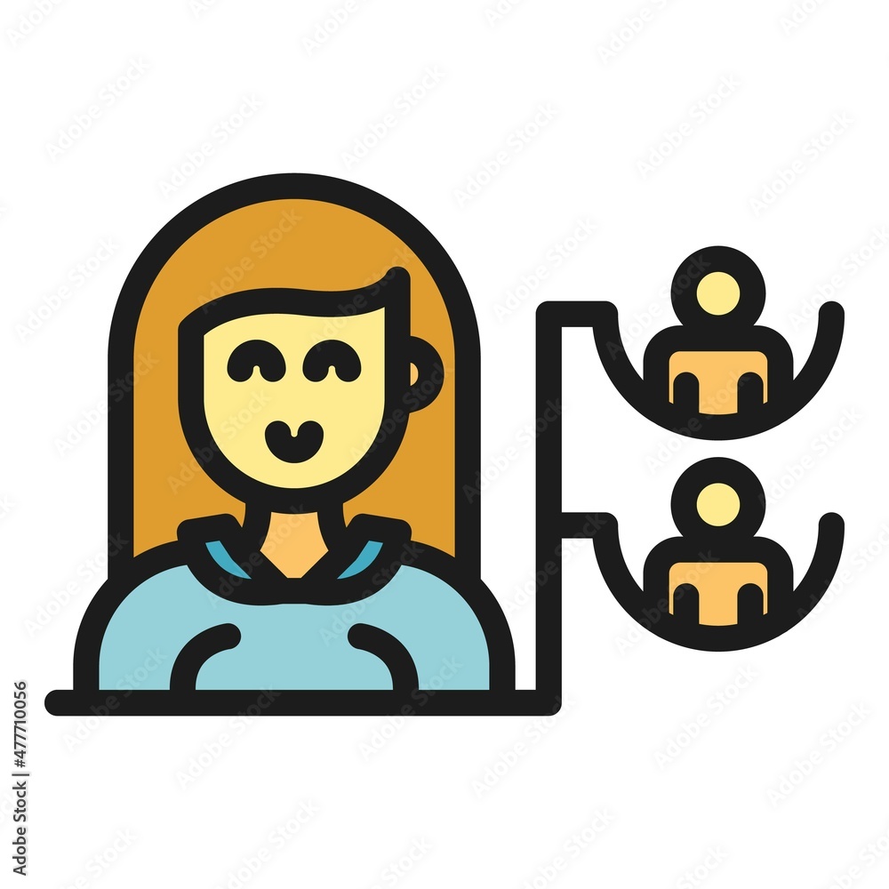 Poster group hierarchy icon. outline group hierarchy vector icon color flat isolated