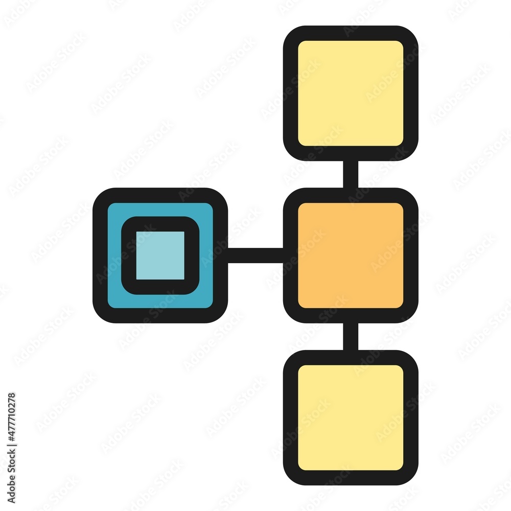 Poster hierarchy structure icon. outline hierarchy structure vector icon color flat isolated