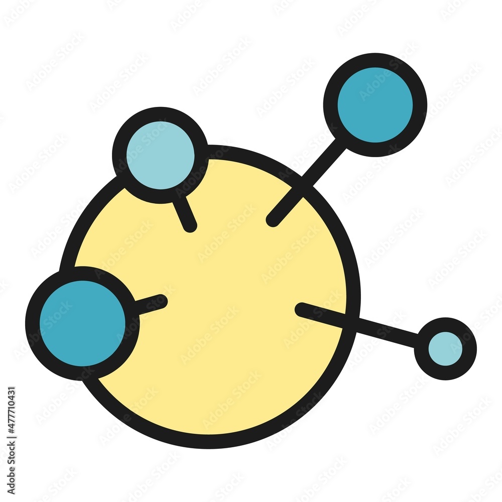 Poster node icon. outline node vector icon color flat isolated