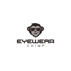 Modern colorful EYEWEAR CHIMP animal logo design