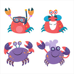 Cute crab illustration character collection 5