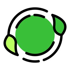 Renewable resources icon. Outline renewable resources vector icon color flat isolated