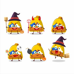 Obraz na płótnie Canvas Halloween expression emoticons with cartoon character of school bag
