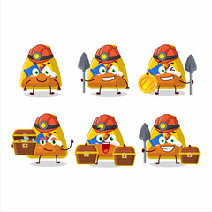 miners school bag cute mascot character wearing helmet