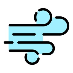 Wind eco energy icon. Outline wind eco energy vector icon color flat isolated