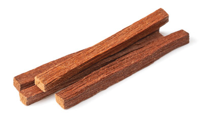 sandalwood sticks isolated on white background