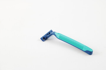 A small blue razor to shave beard.