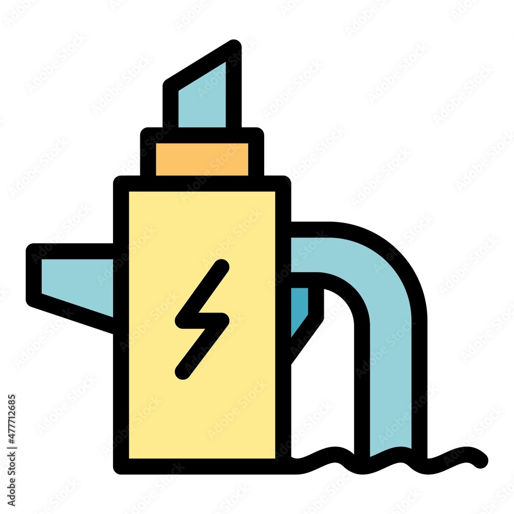 Poster hydro power reactor icon. outline hydro power reactor vector icon color flat isolated
