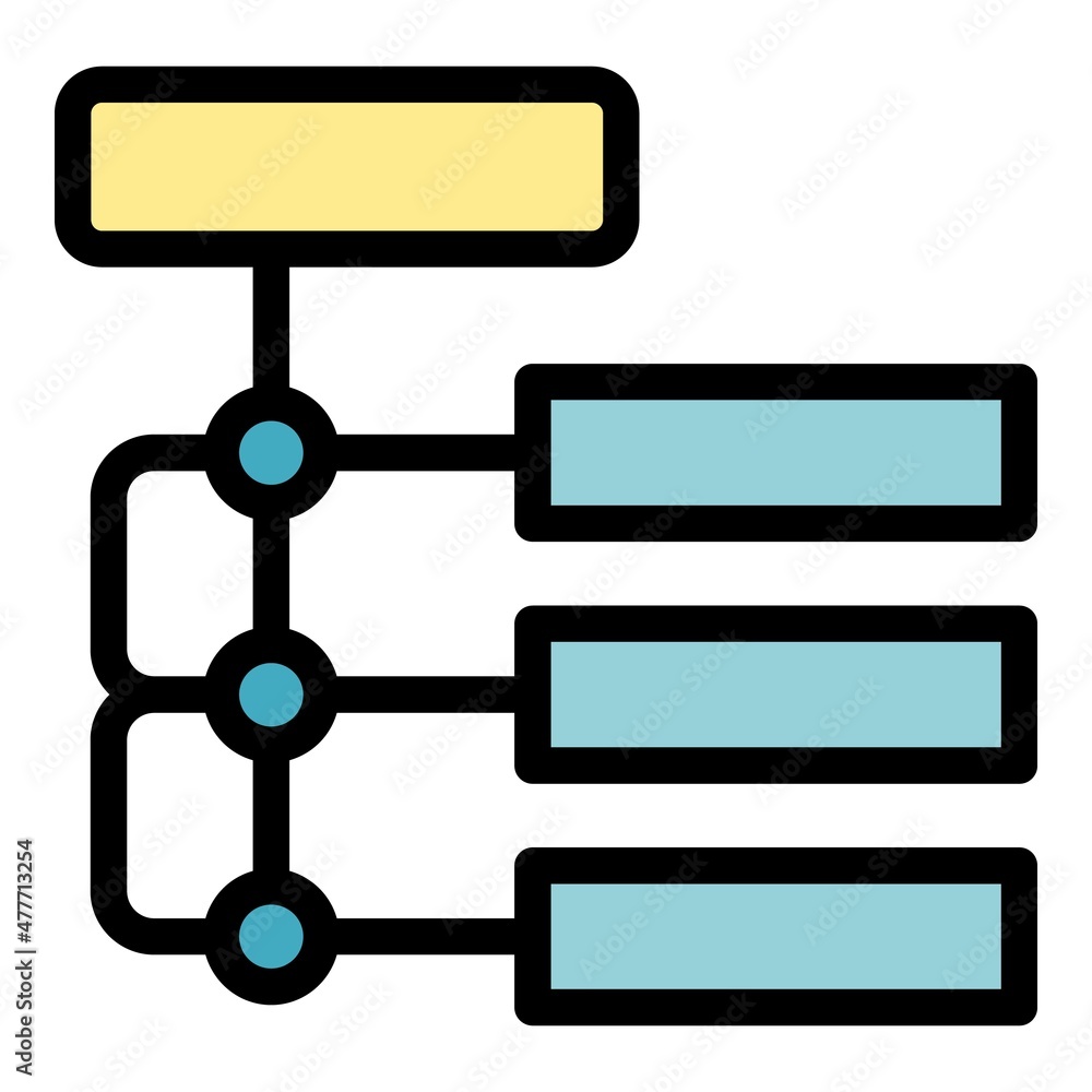 Poster hierarchy icon. outline hierarchy vector icon color flat isolated