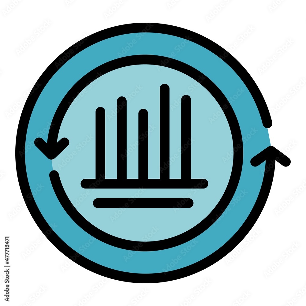 Poster circle chart icon. outline circle chart vector icon color flat isolated