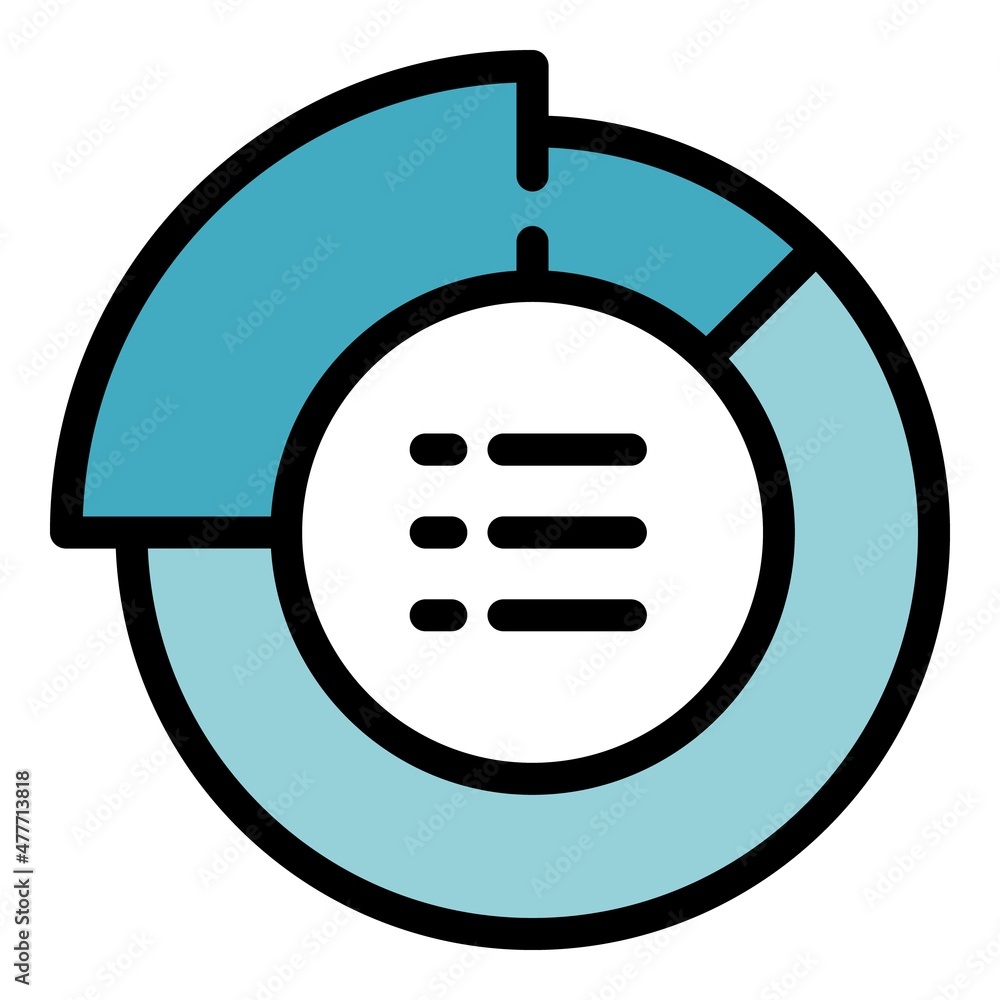 Poster report pie chart icon. outline report pie chart vector icon color flat isolated