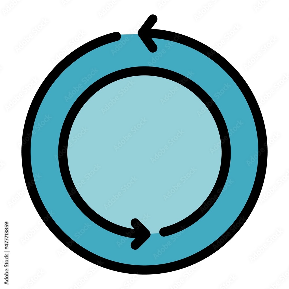 Aufkleber circle flow icon. outline circle flow vector icon color flat isolated