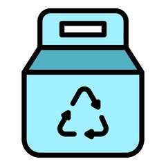 Recyclable bag icon. Outline recyclable bag vector icon color flat isolated